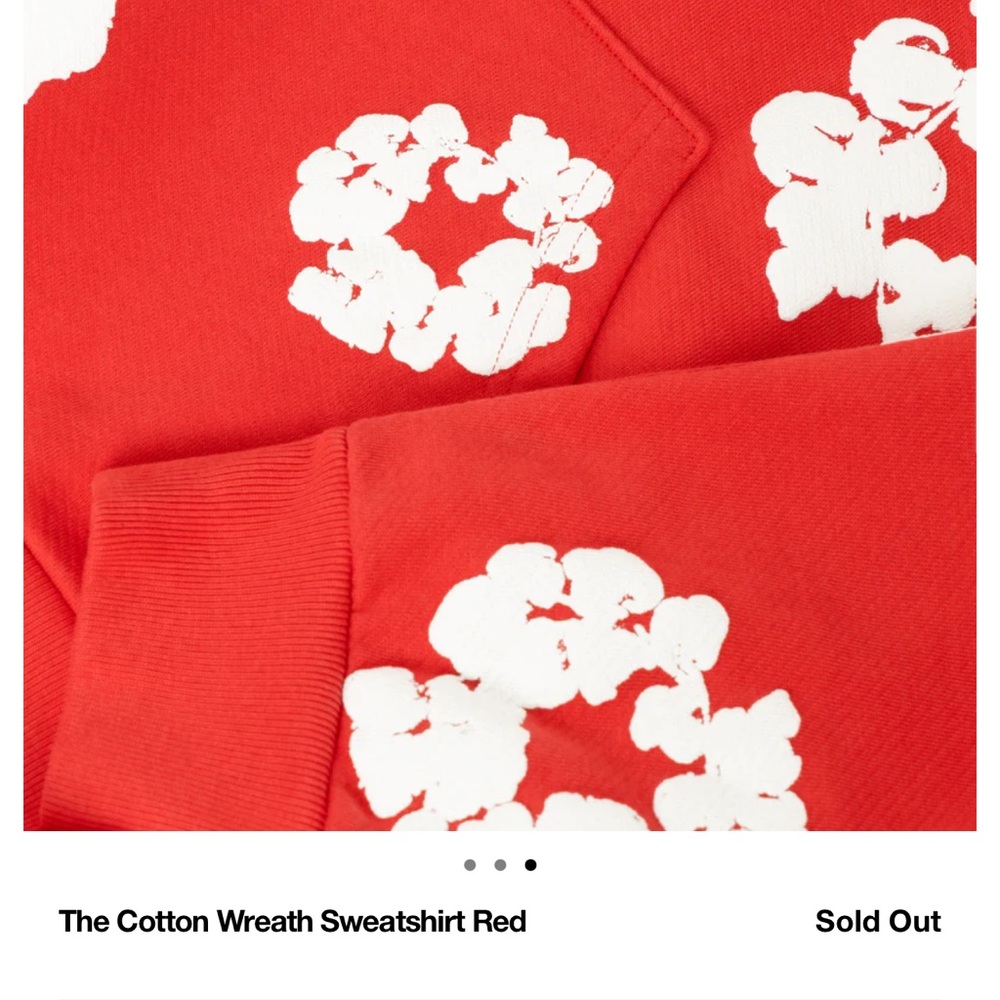Denim Tears Wreath Sweatshirt Red White - Picture 5 of 14